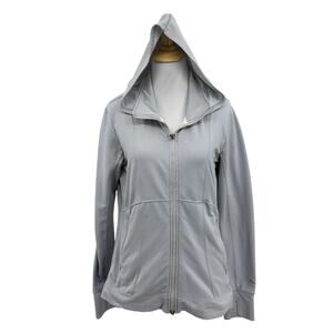 Puma Jacket Womens M Medium Iron Drycell Fleece Lined Full Zip Thumbholes Hooded